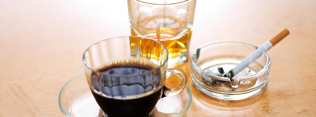 Cigarettes, Coffee, Alcohol